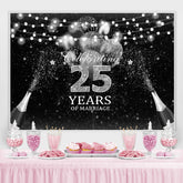 Silber Und Schwarz Funkeln Zelebrieren 25 Jahre Hintergrund